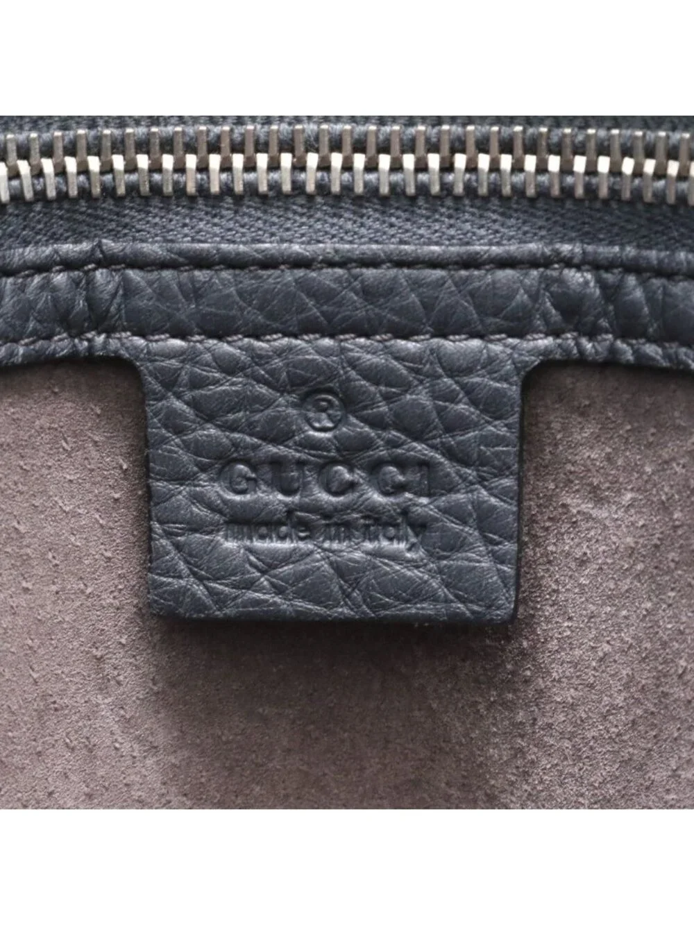 Gucci Leather Tote Shoulder Business Document Black